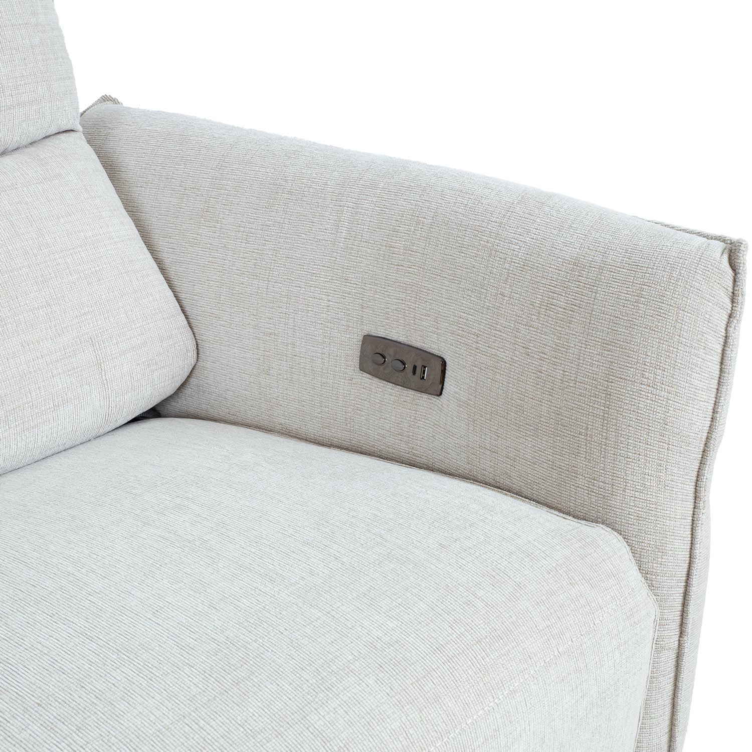 Diivan MIAMI 3-kohaline elektriline recliner 199x92xH99cm, helebeež