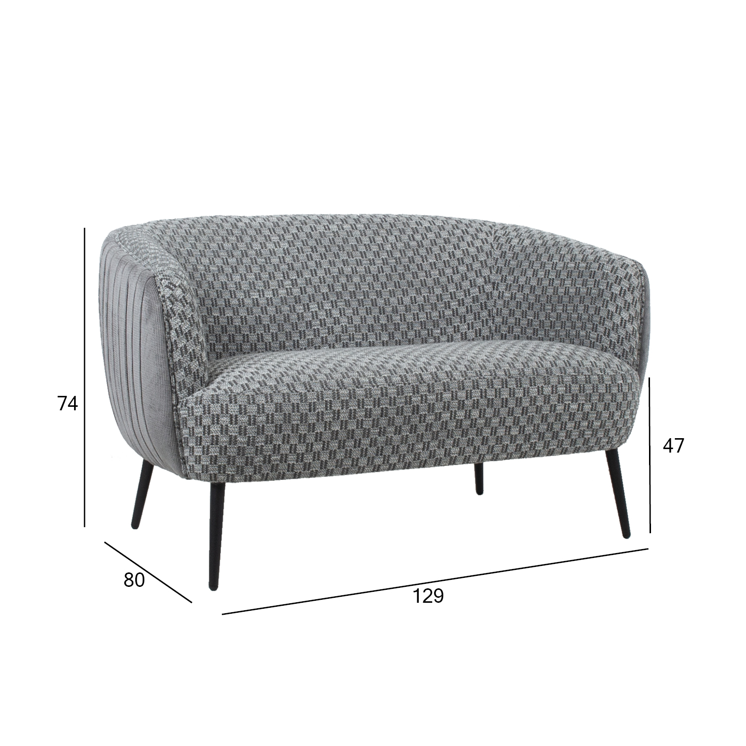 Diivan ACCENT 2-kohaline 129x80xH74cm, hall