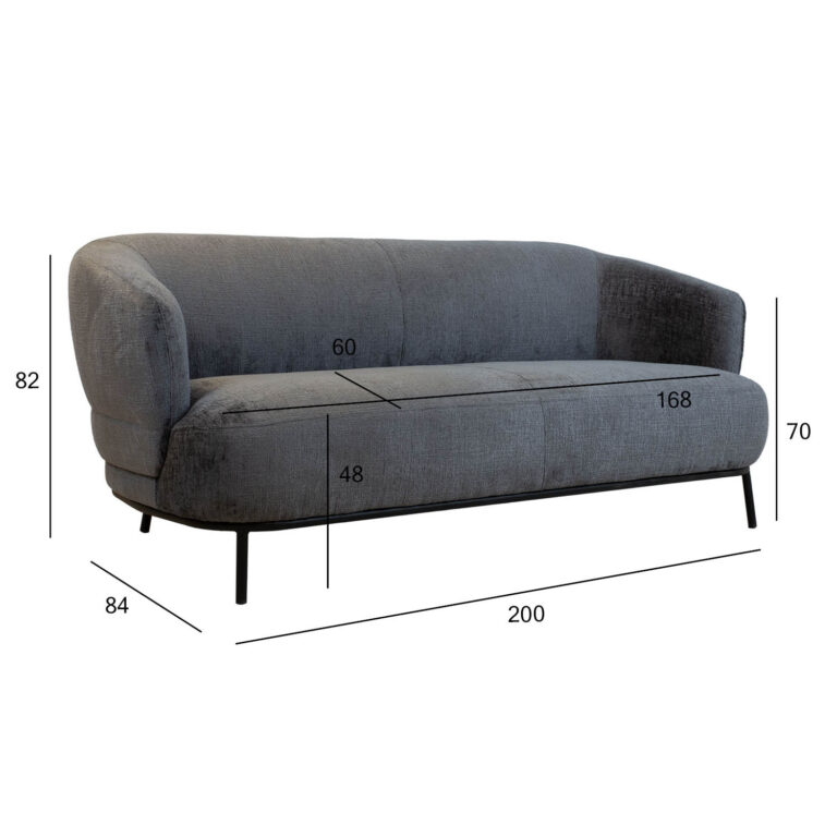 Diivan GEMALA 2,5 kohaline 200x84xH82cm, tumehall - Image 5