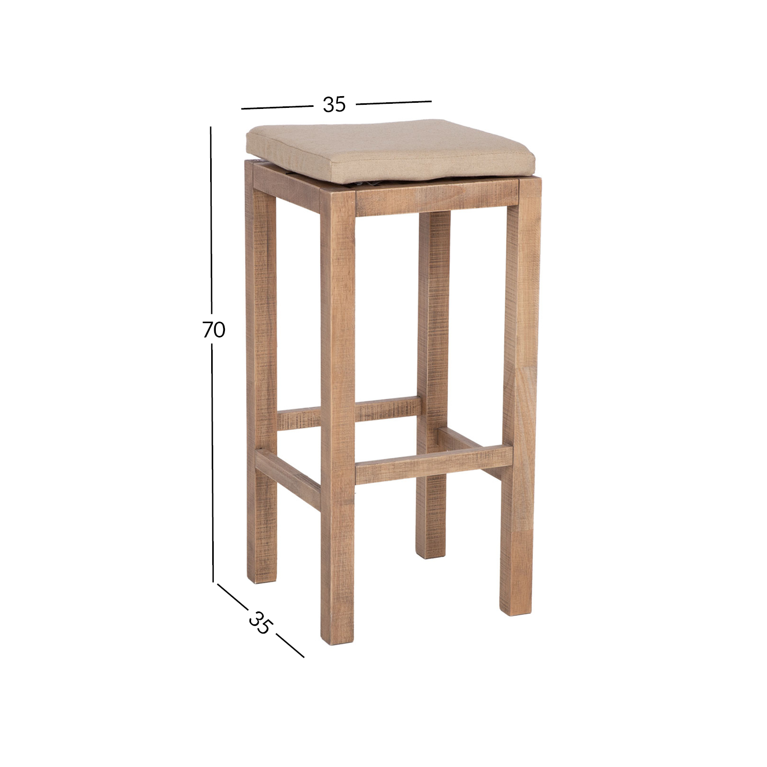 Baaritool MONACO 35x35xH70cm padjaga