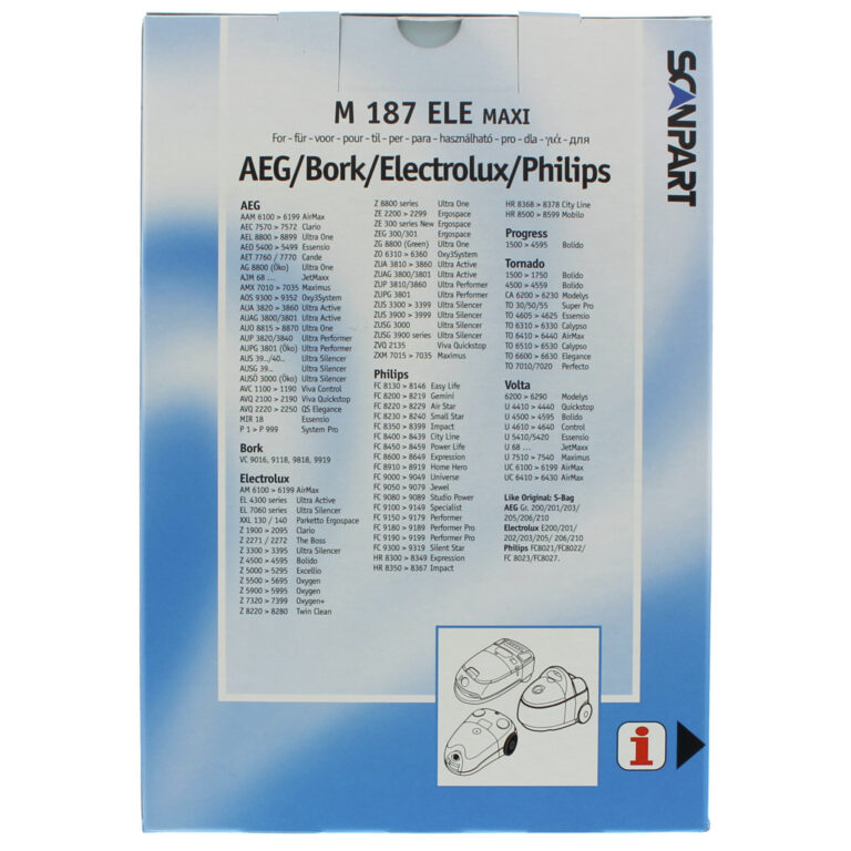 Tolmukotid S-bag maksipakk MicroFleece+ AEG Electrolux Philips Volta, Scanpart 2687441187 S-Bag (12 tk + 2 filtrit) 2687441187 - Pilt 2