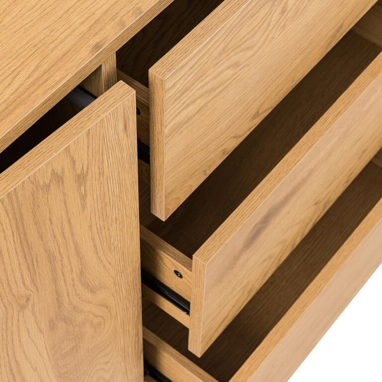 Kummut SACHA 160x40xH74cm, tammedekooriga melamiin - Pilt 7