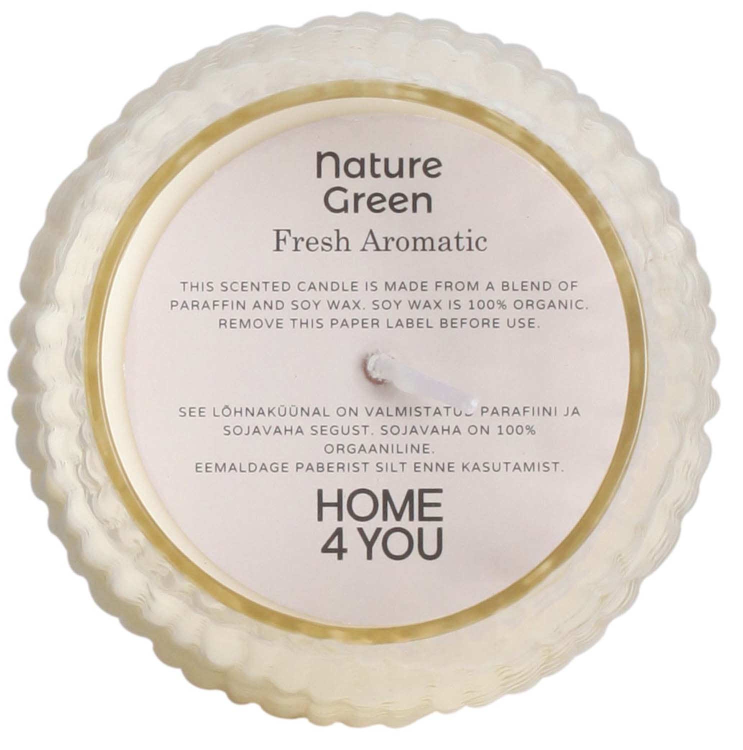 Lõhnaküünal klaasis NATURE GREEN H13,5cm, Fresh Aromatic - Pilt 2