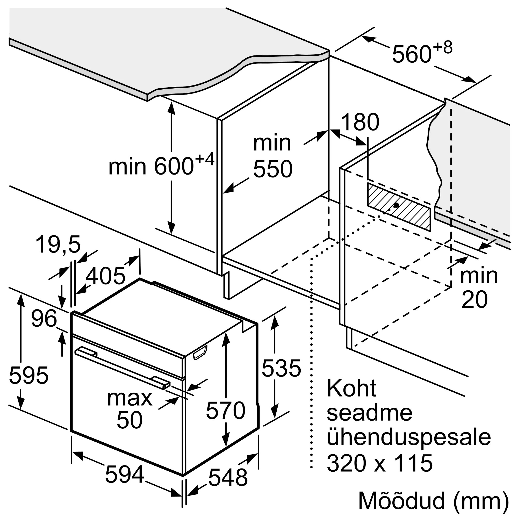 Integreeritav aurufunktsiooniga ahi Bosch HQA534BB3