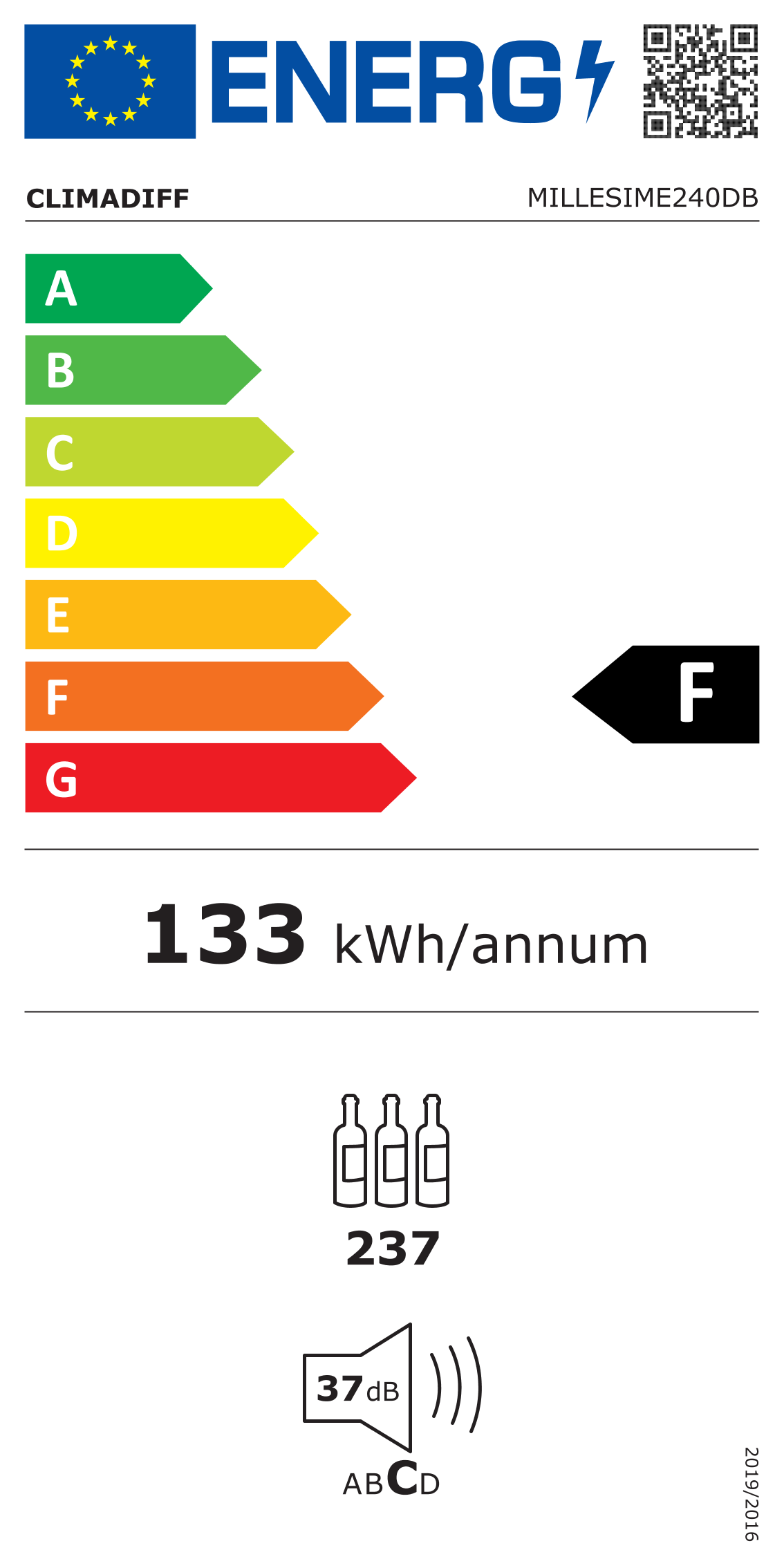 Veinikülmik Climadiff MILLESIME240DB must - Pilt 10