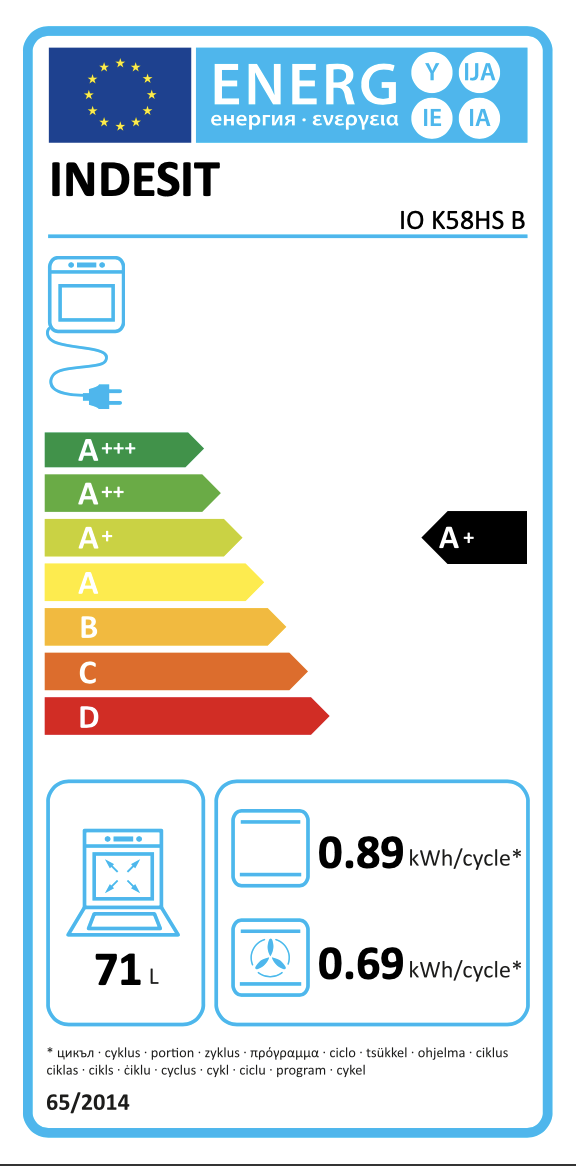 Integreeritav ahi Indesit IOK58HSB - Pilt 9