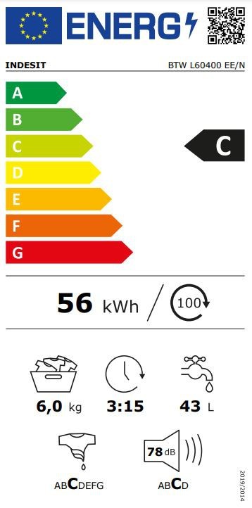 Pealtlaetav pesumasin Indesit BTWL60400EEN - Pilt 5