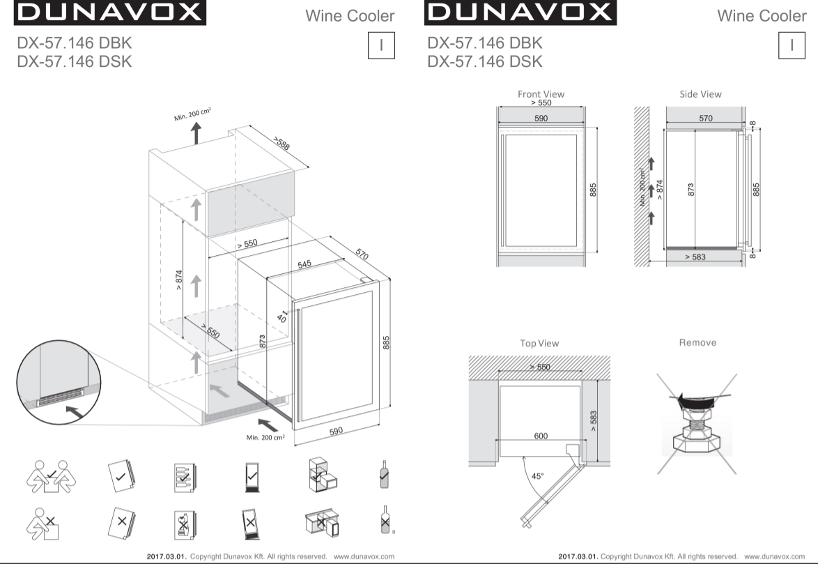Integreeritav veinikülmik Dunavox DX57.146DWK