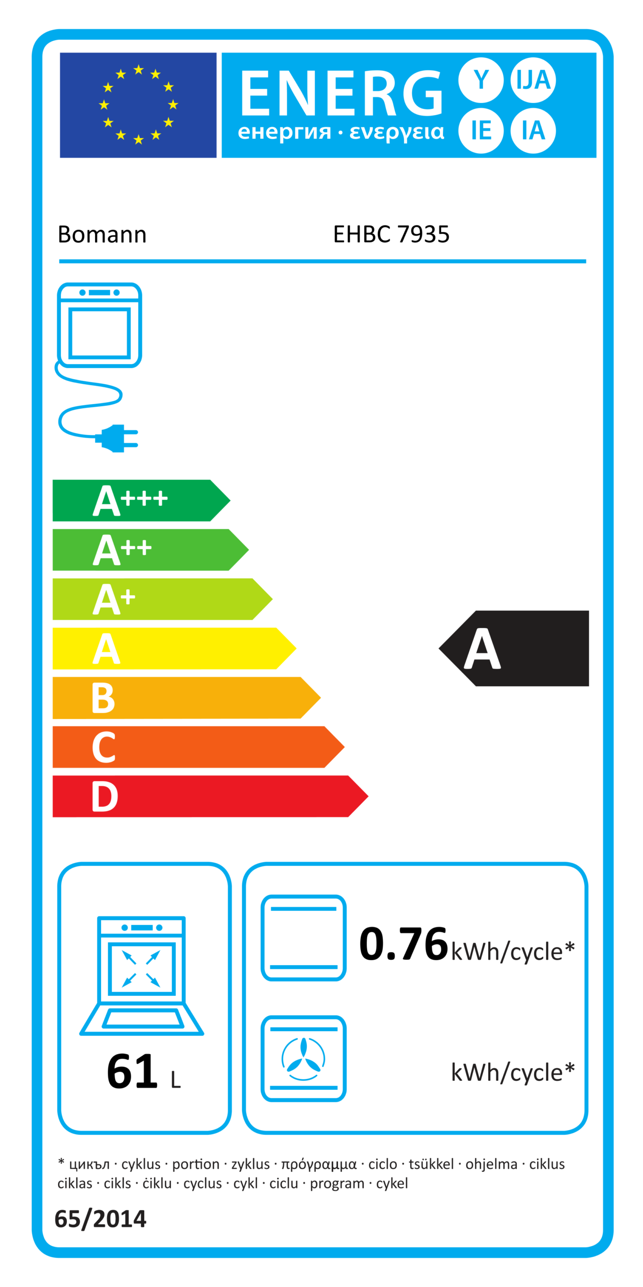 Integreeritav ahi+pliidiplaat Bomann EHBC7935IX