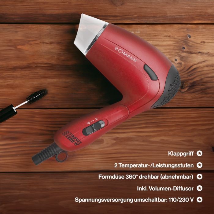 Föön Bomann HTD8005CB metallikpunane - Pilt 4