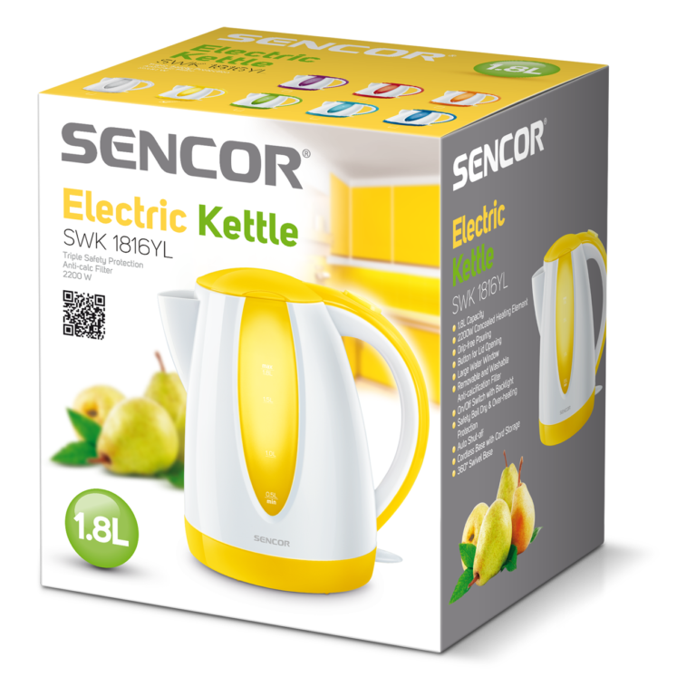 Veekeetja Sencor SWK1816YL, valge/kollane - Pilt 2