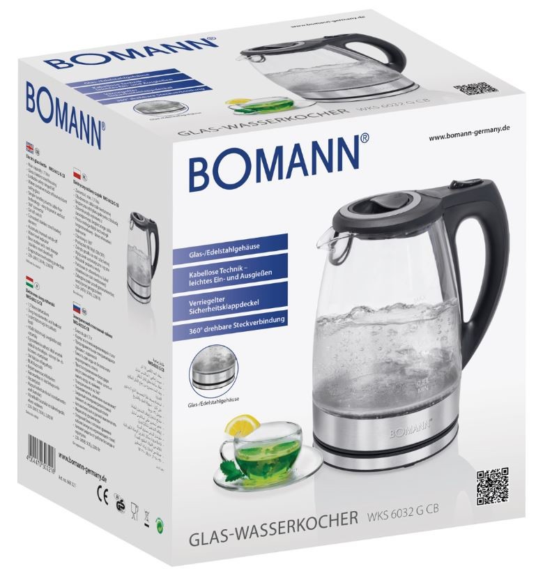 Klaaskorpusega veekeetja Bomann WKS6032G - Pilt 6