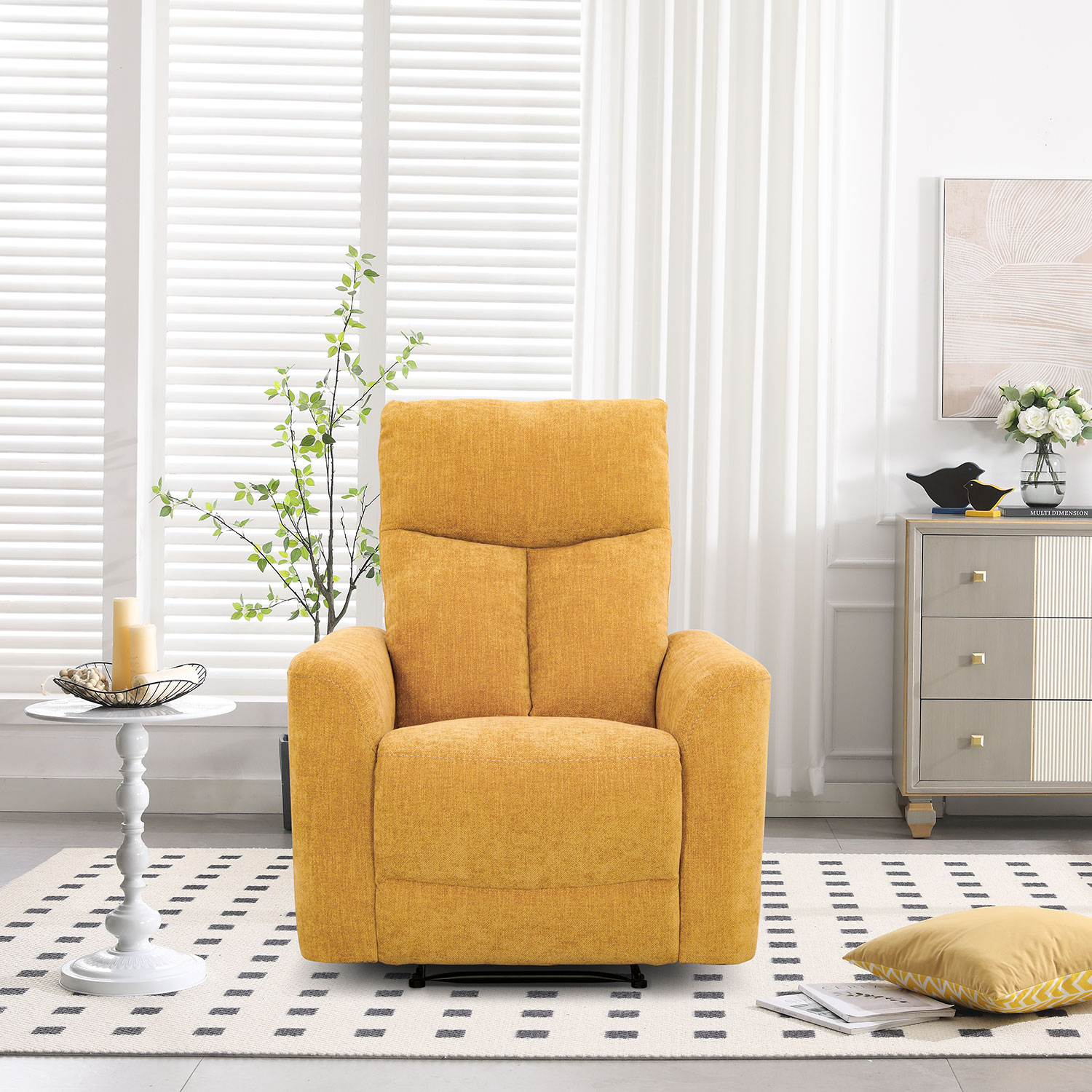 Tugitool GEMMA manuaalne recliner 89x98xH106cm, tumekollane