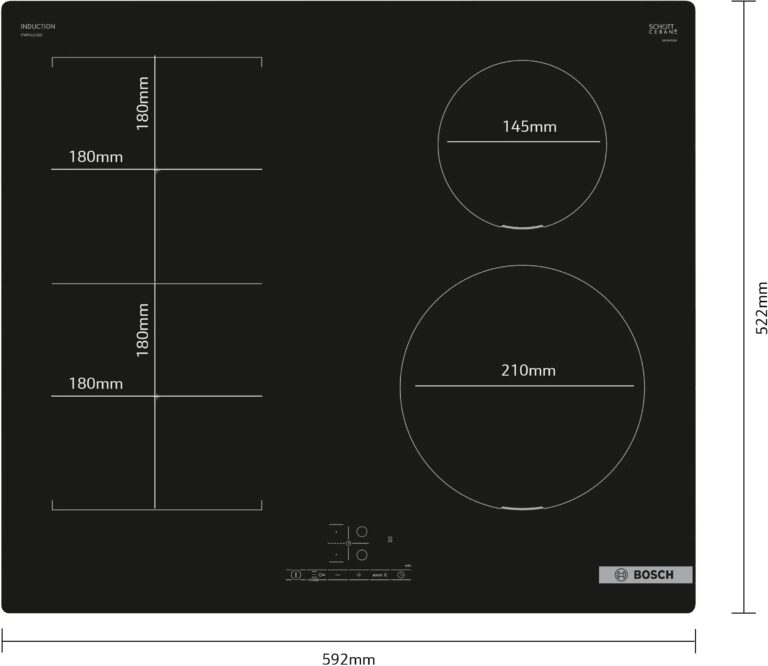 Induktsioonpliidiplaat 60 cm raamita Bosch PWP611BB5E - Pilt 5