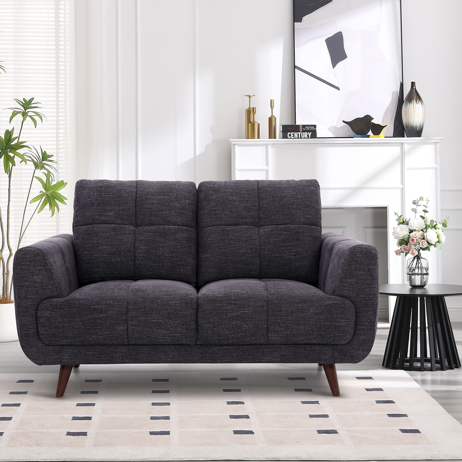 Diivan STEVE 2-kohaline 154x88xH90cm, tumehall