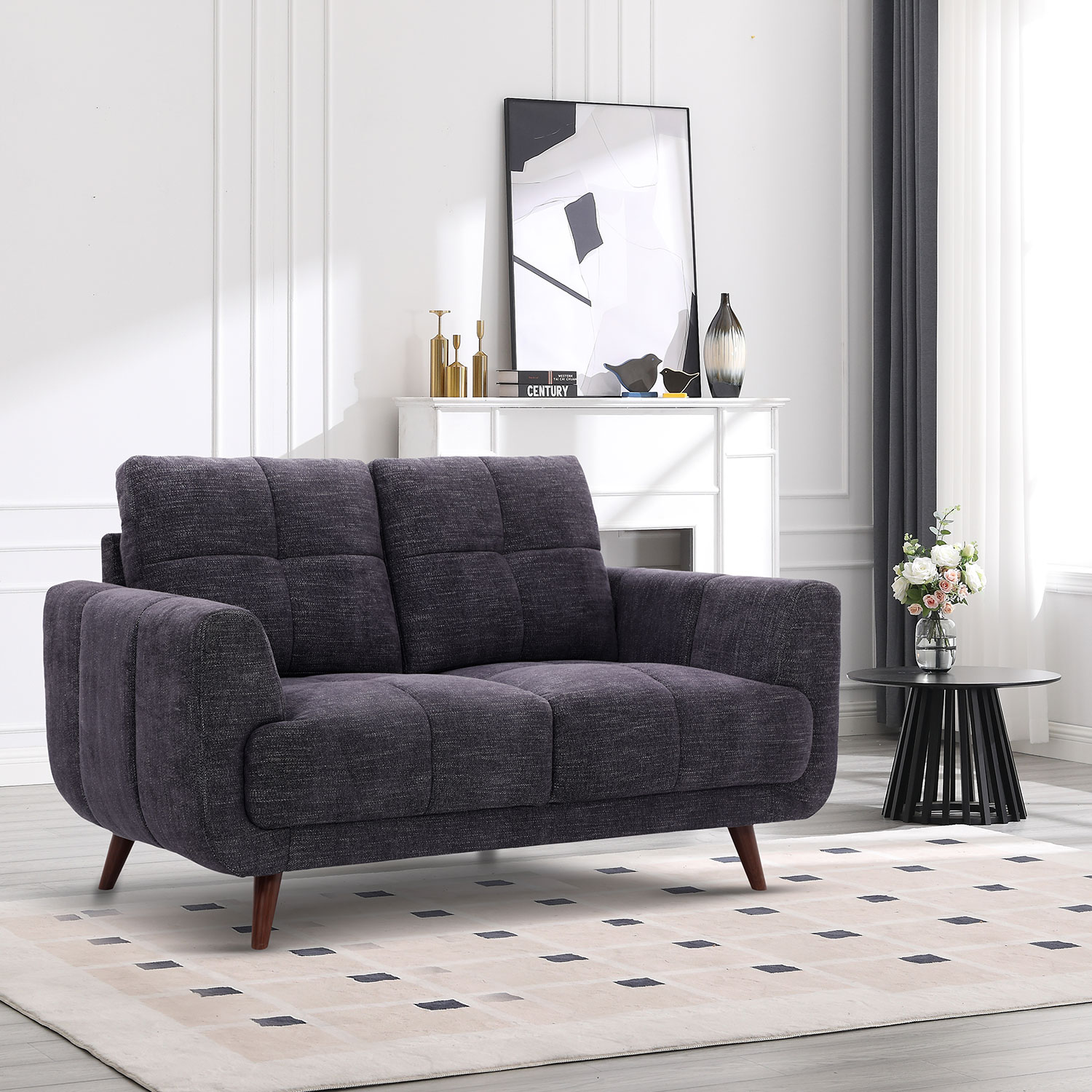 Diivan STEVE 2-kohaline 154x88xH90cm, tumehall