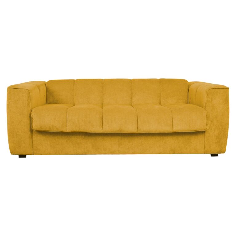 Diivanvoodi STELLA vedrumadratsiga 206x94xH70cm, kollane - Pilt 2