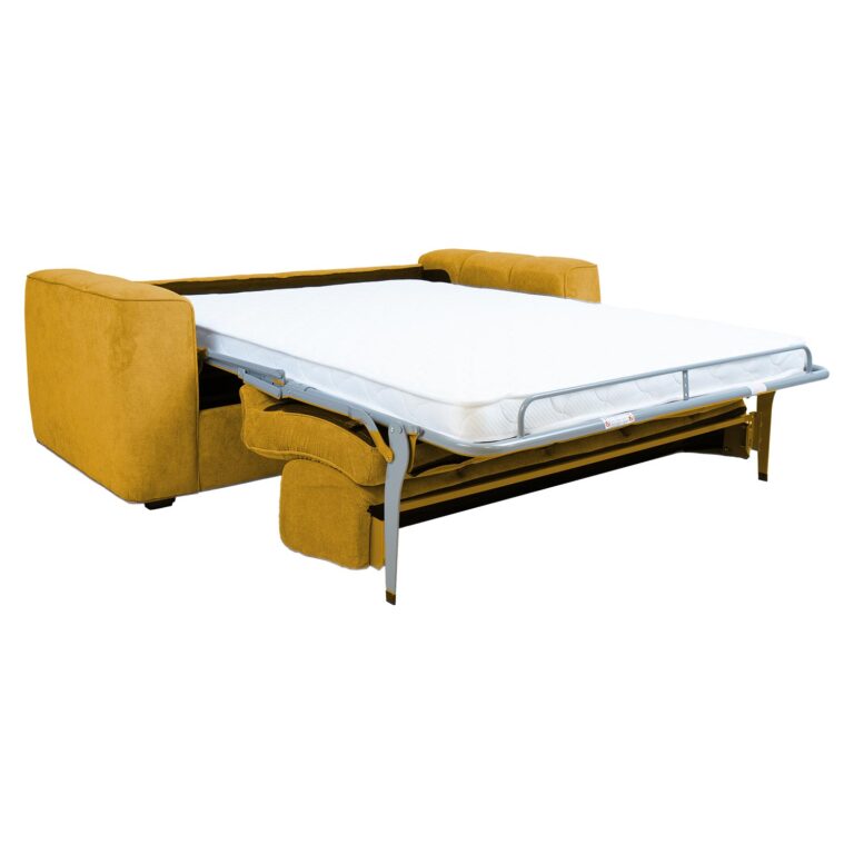 Diivanvoodi STELLA vedrumadratsiga 206x94xH70cm, kollane - Pilt 4
