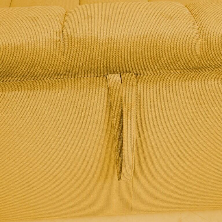 Diivanvoodi STELLA vedrumadratsiga 206x94xH70cm, kollane - Pilt 6
