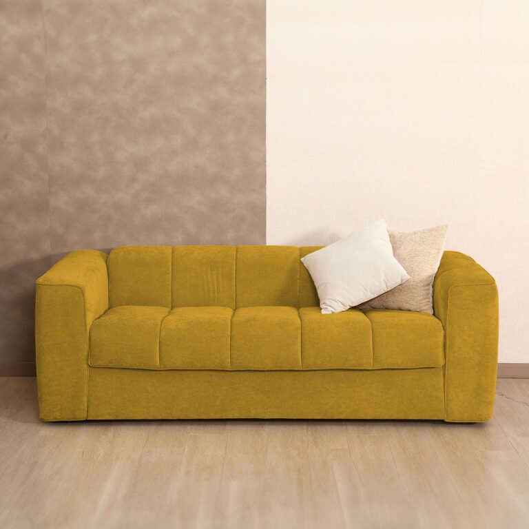 Diivanvoodi STELLA vedrumadratsiga 206x94xH70cm, kollane - Pilt 9