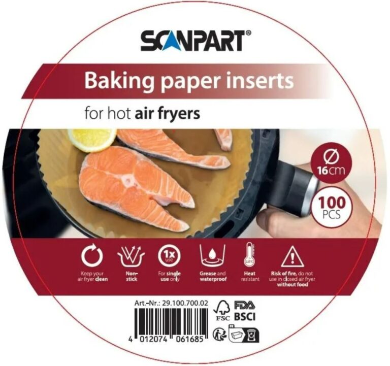 Küpsetuspaberid kuumaõhufritüürile 16cm, 100 tk Scanpart 2910070002 - Pilt 3