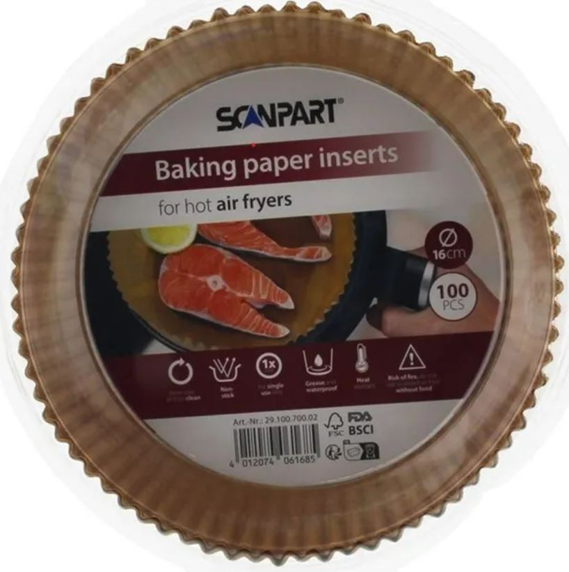 Küpsetuspaberid kuumaõhufritüürile 16cm, 100 tk Scanpart 2910070002