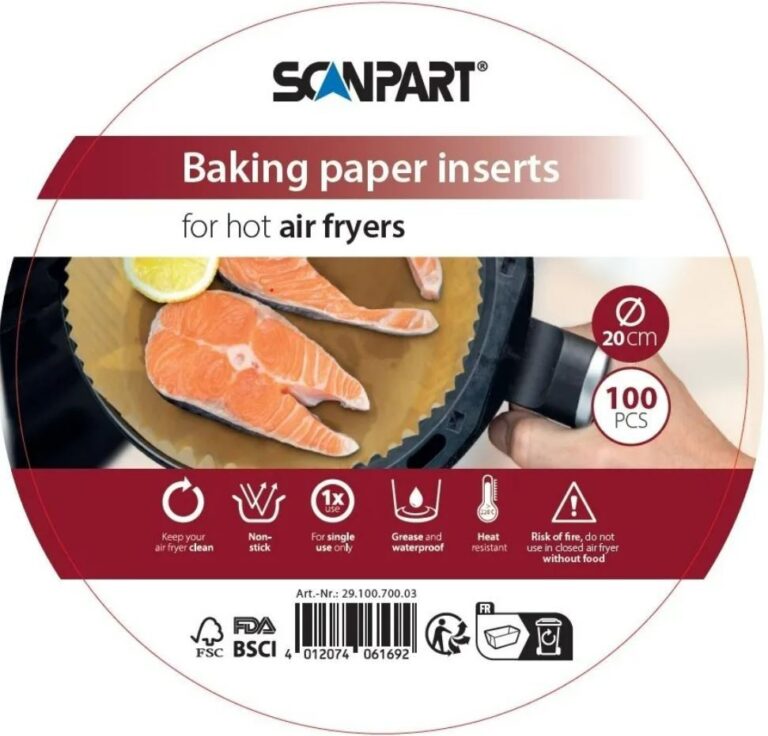 Küpsetuspaberid kuumaõhufritüürile 20cm, 100 tk Scanpart 2910070003 - Pilt 3
