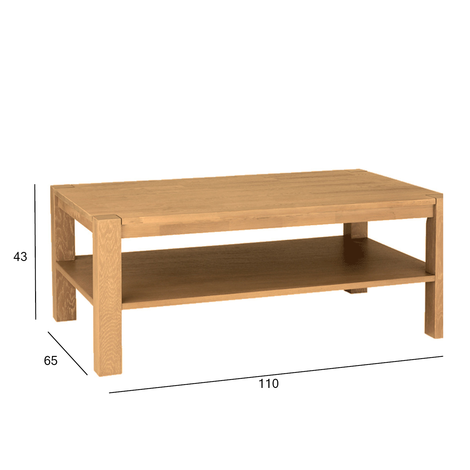 Diivanilaud CHICAGO NEW, 110x65xH43cm, puit: tammespoon/MDF, värvus: naturaalne, viimistlus õlitatud
