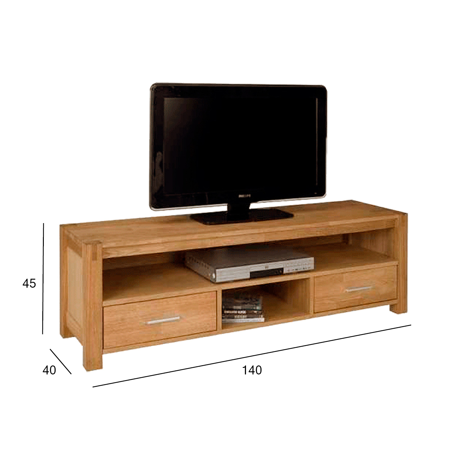 TV-laud CHICAGO NEW 2-sahtliga, 140x40xH45cm, puit: tammespoon/MDF, värvus: naturaalne, viimistlus: õlitatud