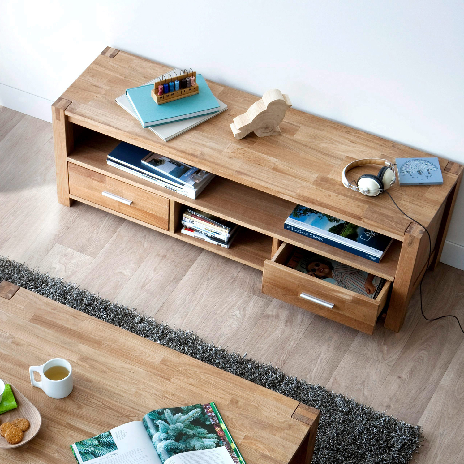 TV-laud CHICAGO NEW 2-sahtliga, 140x40xH45cm, puit: tammespoon/MDF, värvus: naturaalne, viimistlus: õlitatud
