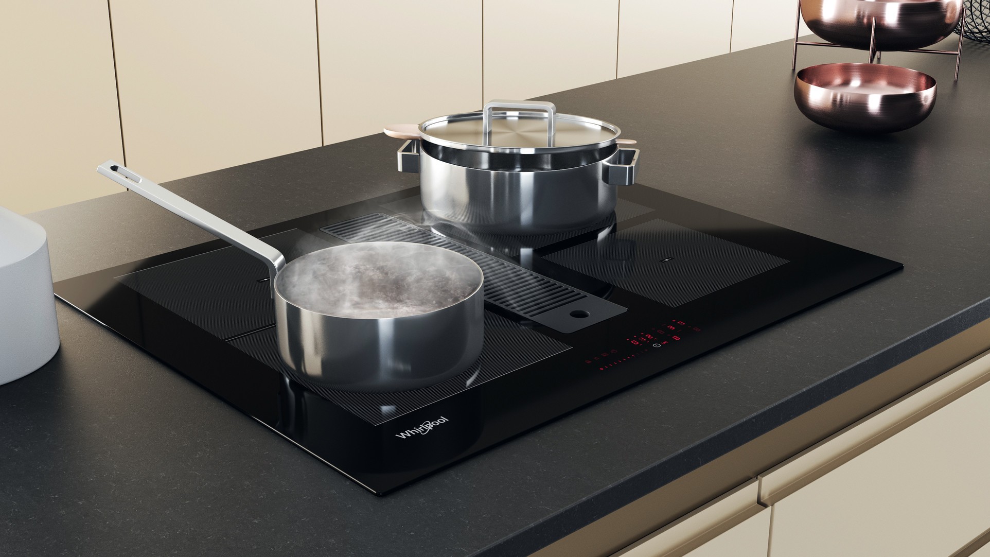 Induktsioonpliidiplaat koos õhupuhastajaga Whirlpool WVH1065BFKIT