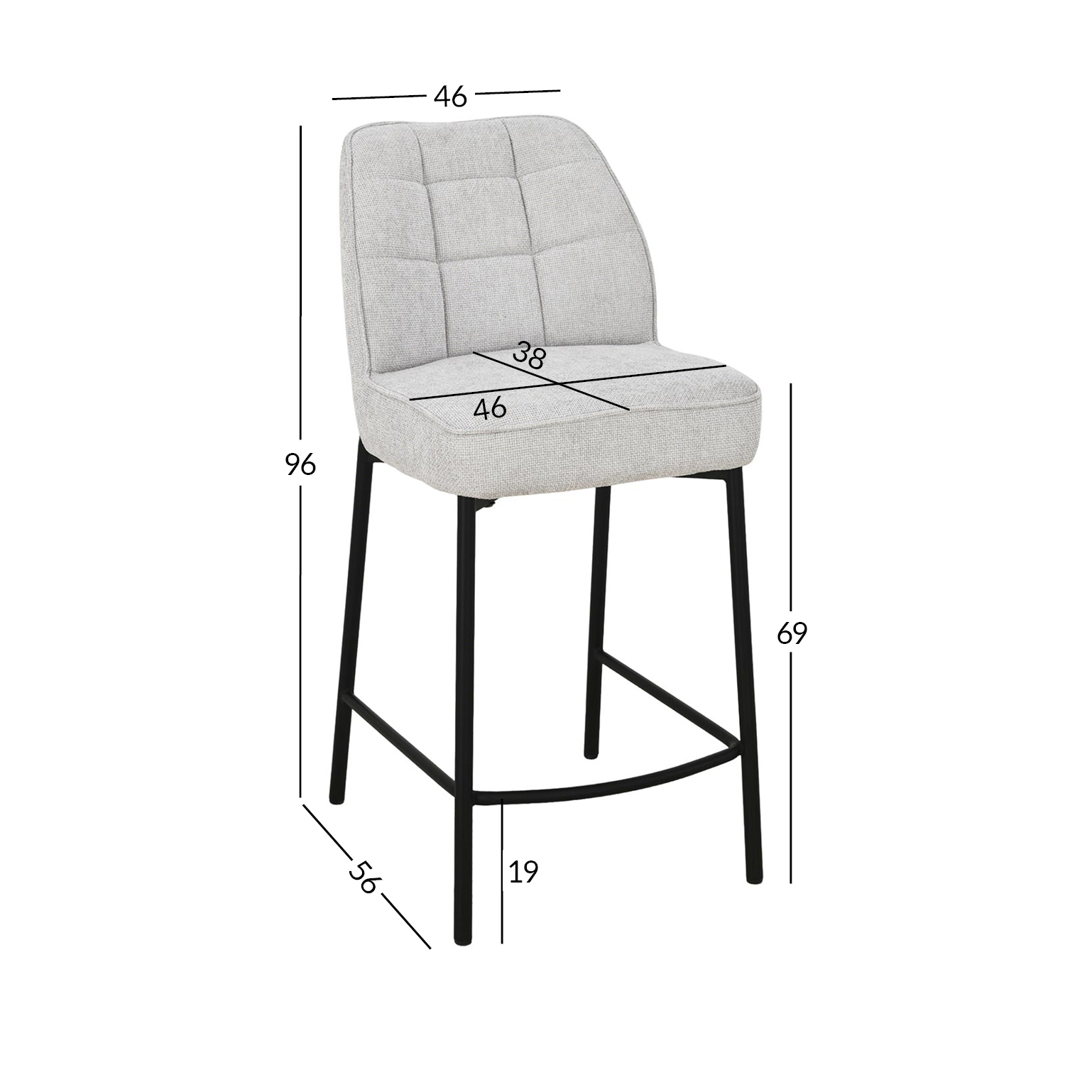 Baaritool ZAYLEN helehall - Pilt 8