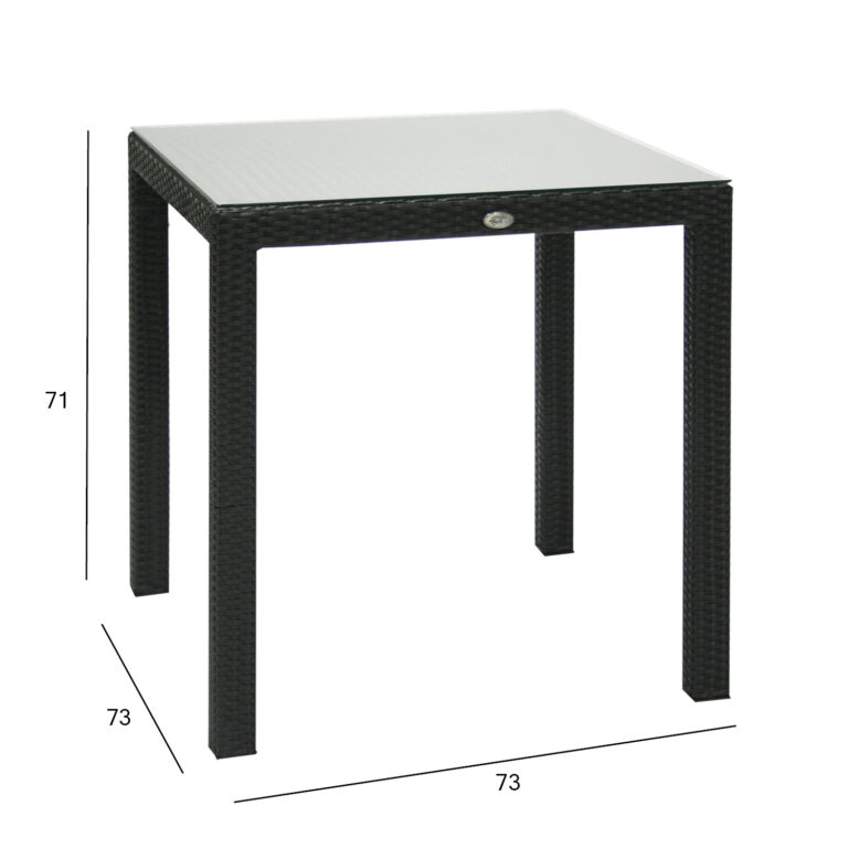 Laud WICKER 73x73xH71cm, must