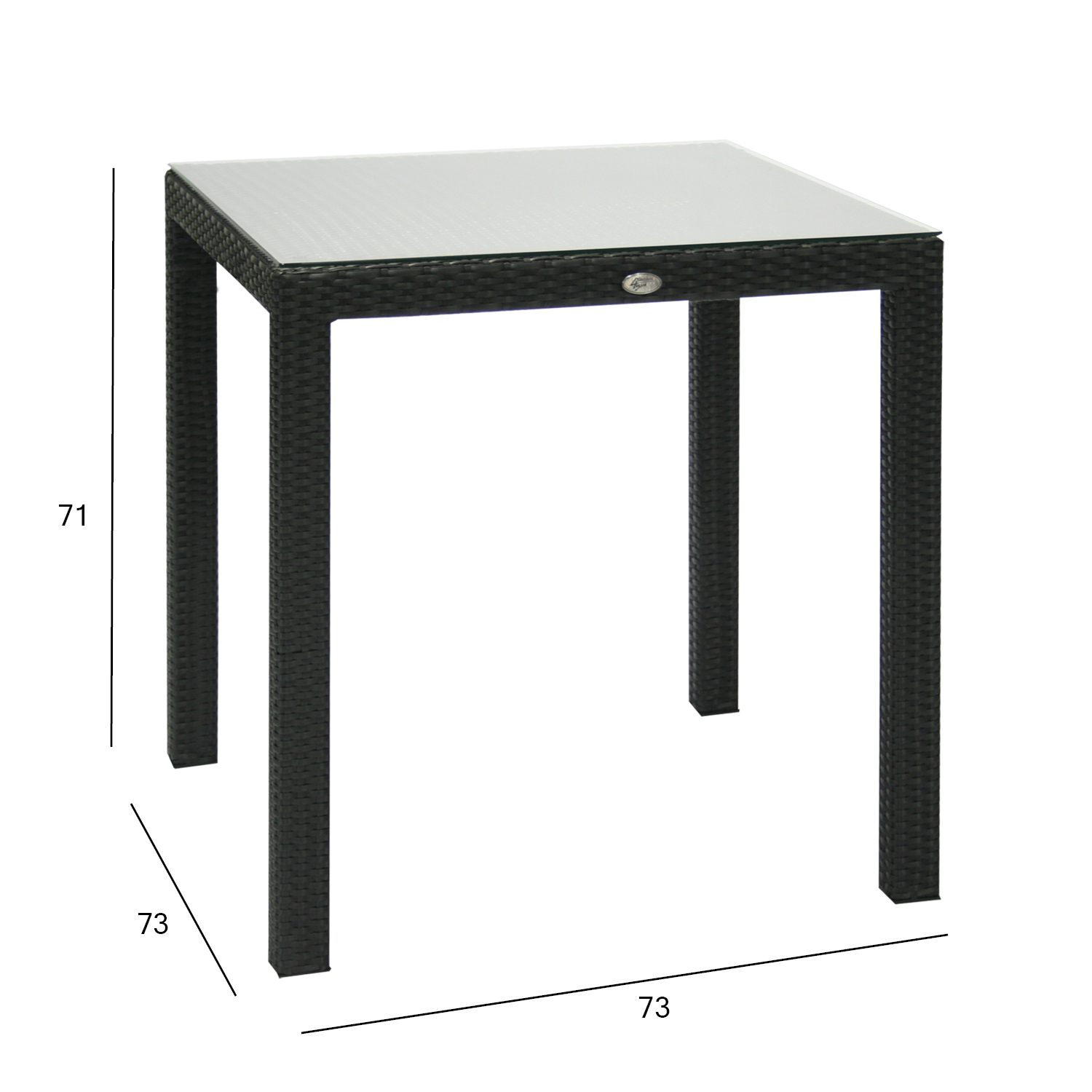 Laud WICKER 73x73xH71cm, must