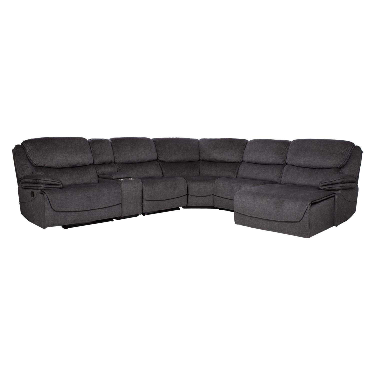 Nurgadiivan GISELLA U-kujuline, manuaalne recliner, tumehall