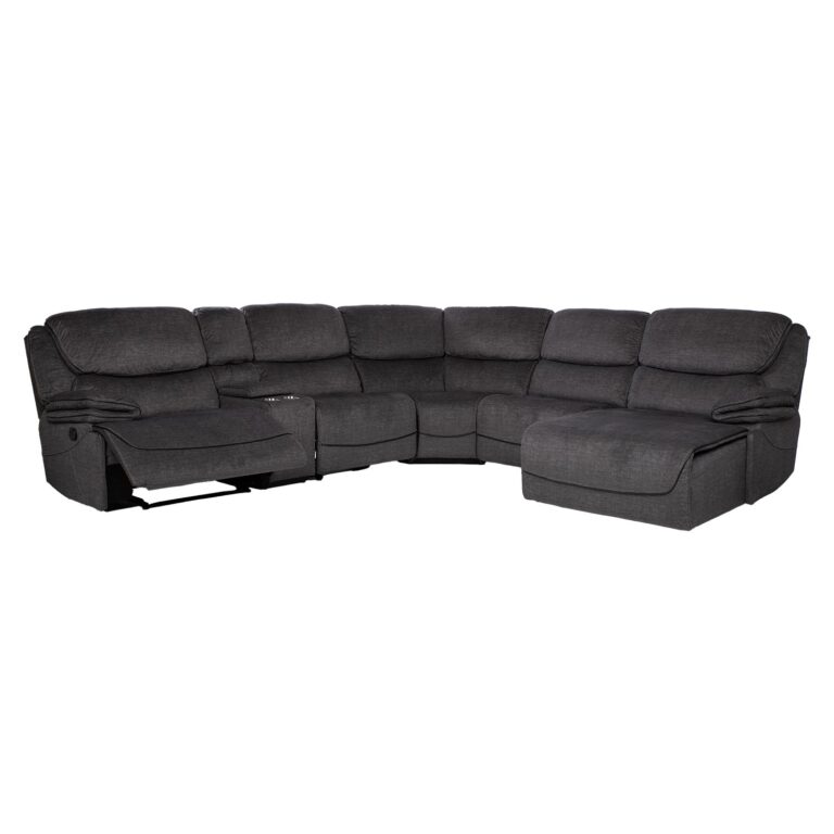 Nurgadiivan GISELLA U-kujuline, manuaalne recliner, tumehall - Pilt 2