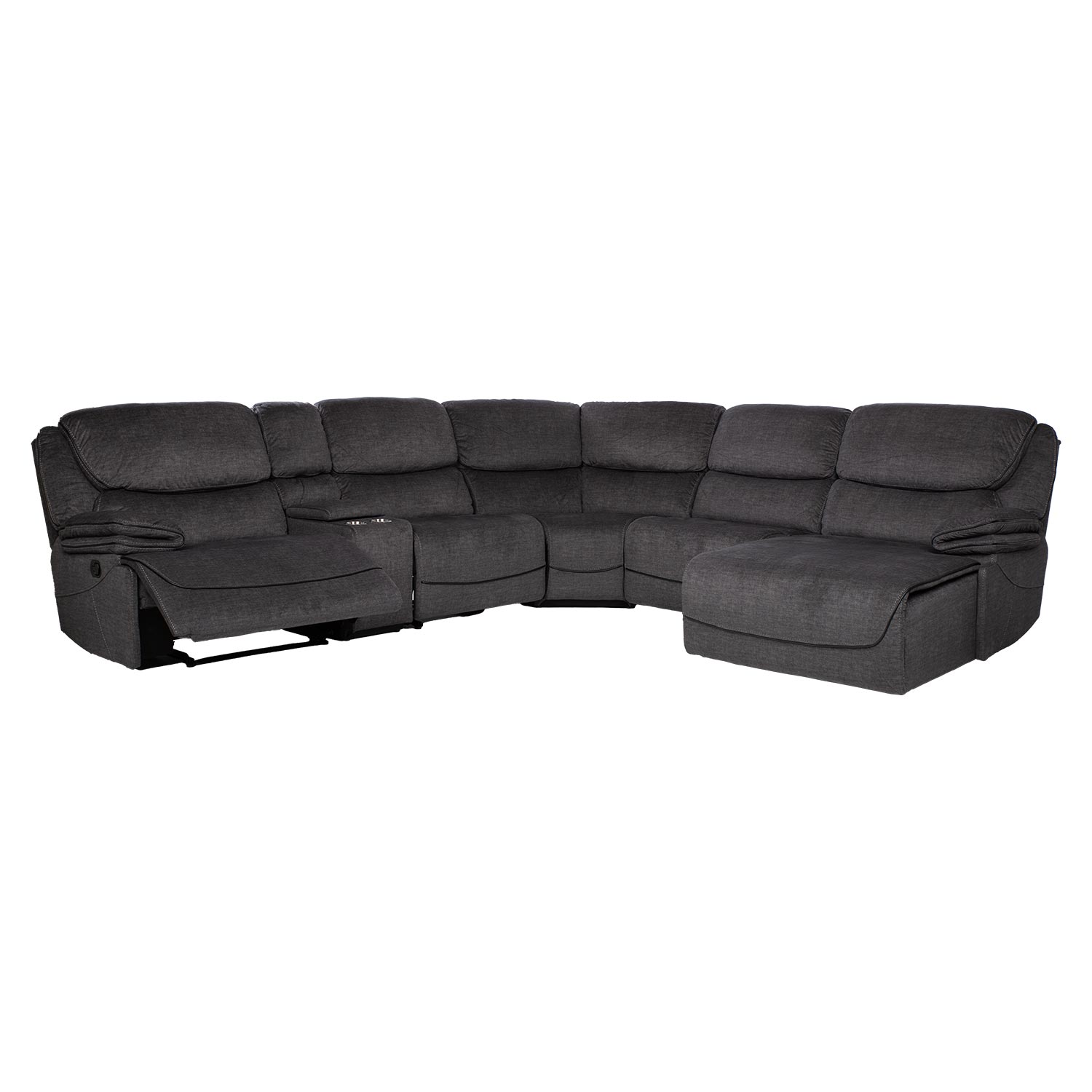Nurgadiivan GISELLA U-kujuline, manuaalne recliner, tumehall