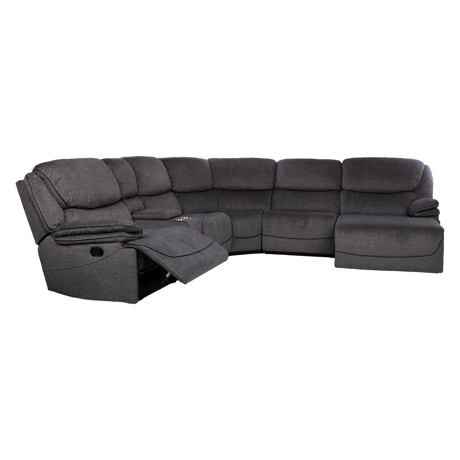 Nurgadiivan GISELLA U-kujuline, manuaalne recliner, tumehall