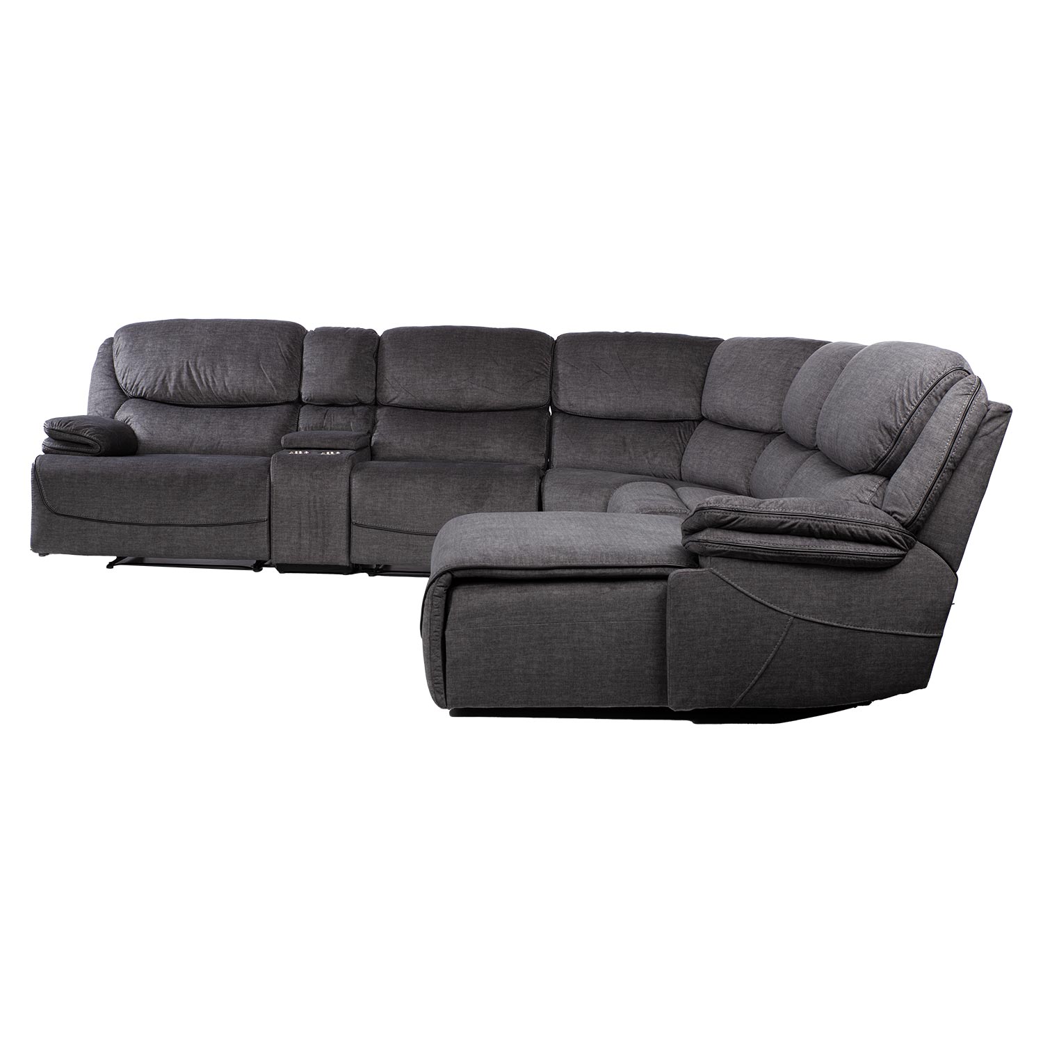 Nurgadiivan GISELLA U-kujuline, manuaalne recliner, tumehall