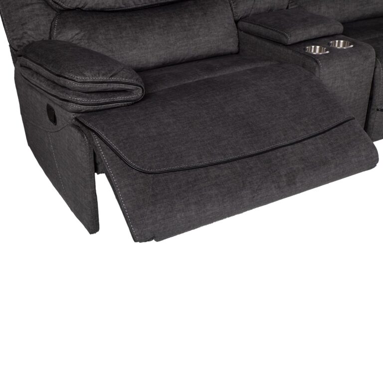 Nurgadiivan GISELLA U-kujuline, manuaalne recliner, tumehall - Pilt 6