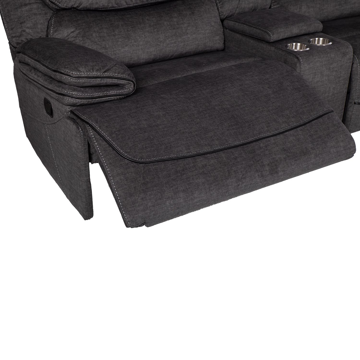 Nurgadiivan GISELLA U-kujuline, manuaalne recliner, tumehall