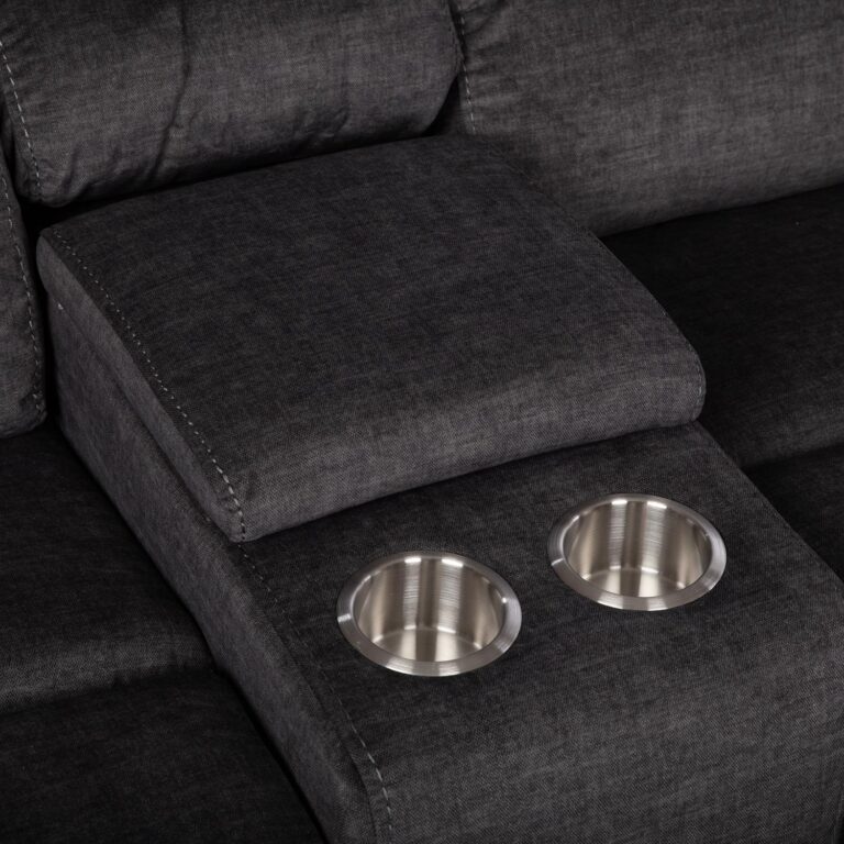 Nurgadiivan GISELLA U-kujuline, manuaalne recliner, tumehall - Pilt 7