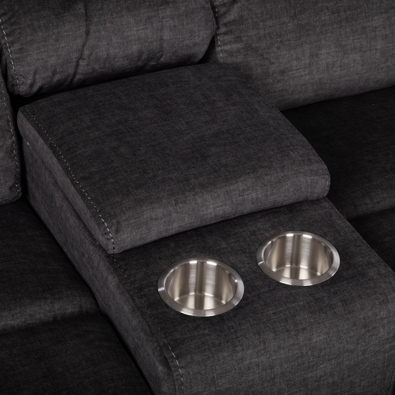 Nurgadiivan GISELLA U-kujuline, manuaalne recliner, tumehall