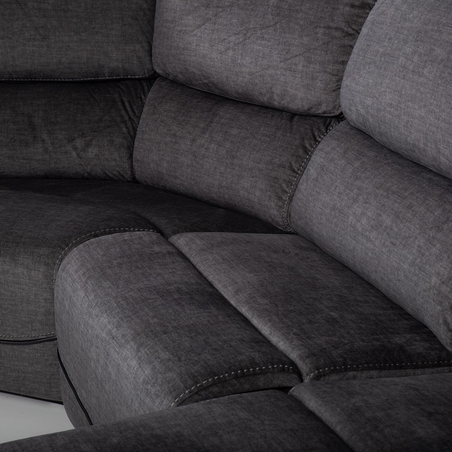 Nurgadiivan GISELLA U-kujuline, manuaalne recliner, tumehall