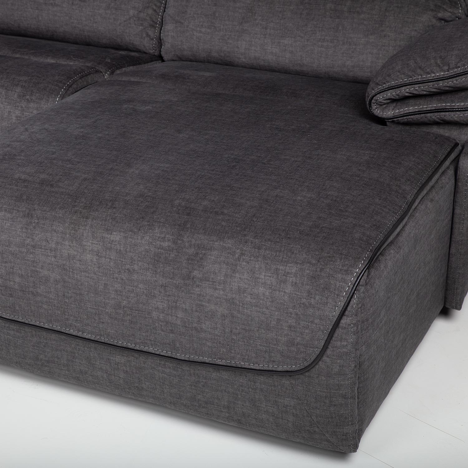 Nurgadiivan GISELLA U-kujuline, manuaalne recliner, tumehall