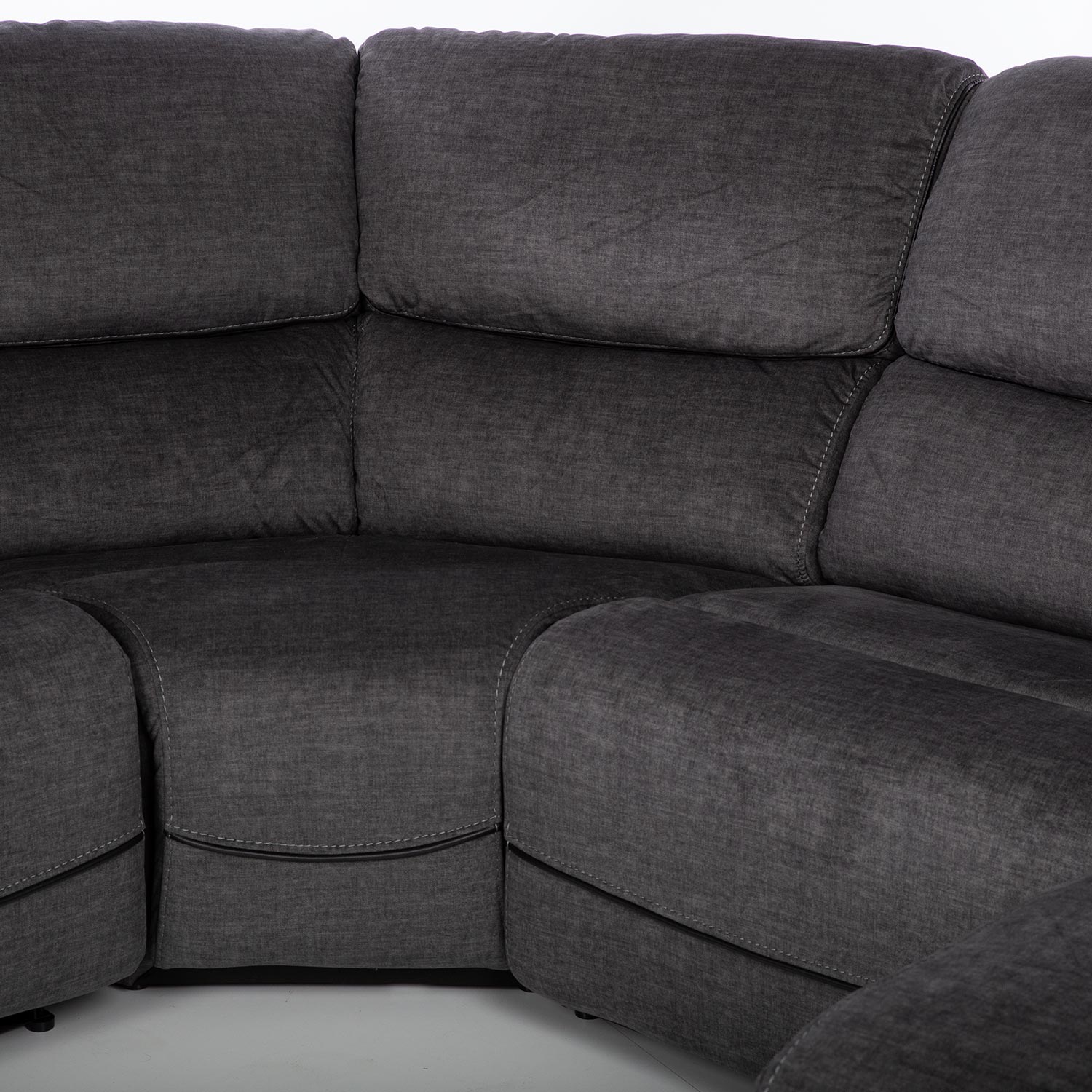 Nurgadiivan GISELLA U-kujuline, manuaalne recliner, tumehall