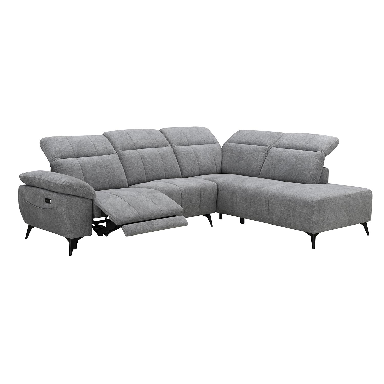Nurgadiivan HAMID PN, elektriline recliner 279x106/225xH82cm, hall - Pilt 2