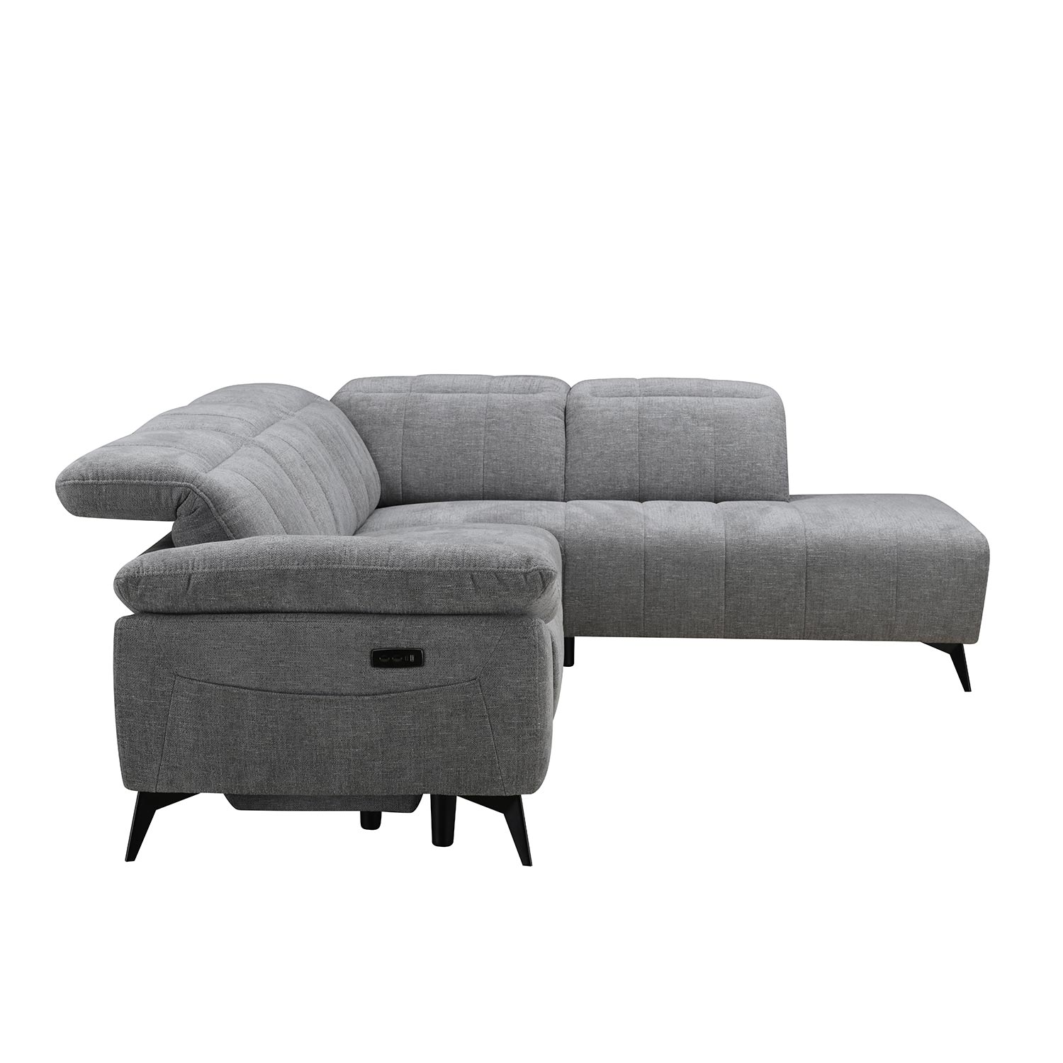 Nurgadiivan HAMID PN, elektriline recliner 279x106/225xH82cm, hall - Pilt 10
