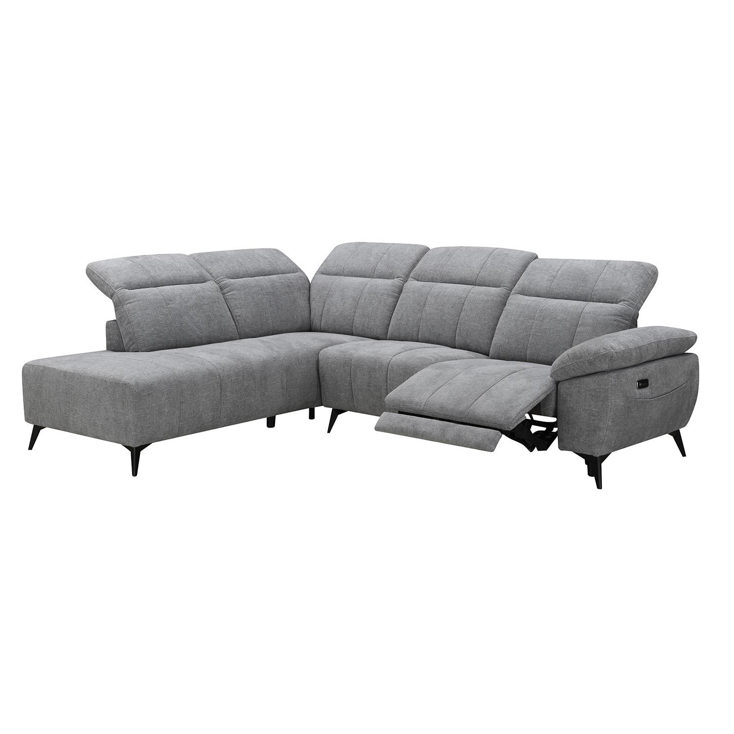 Nurgadiivan HAMID VN, elektriline recliner 279x225/106xH82cm, hall - Pilt 2