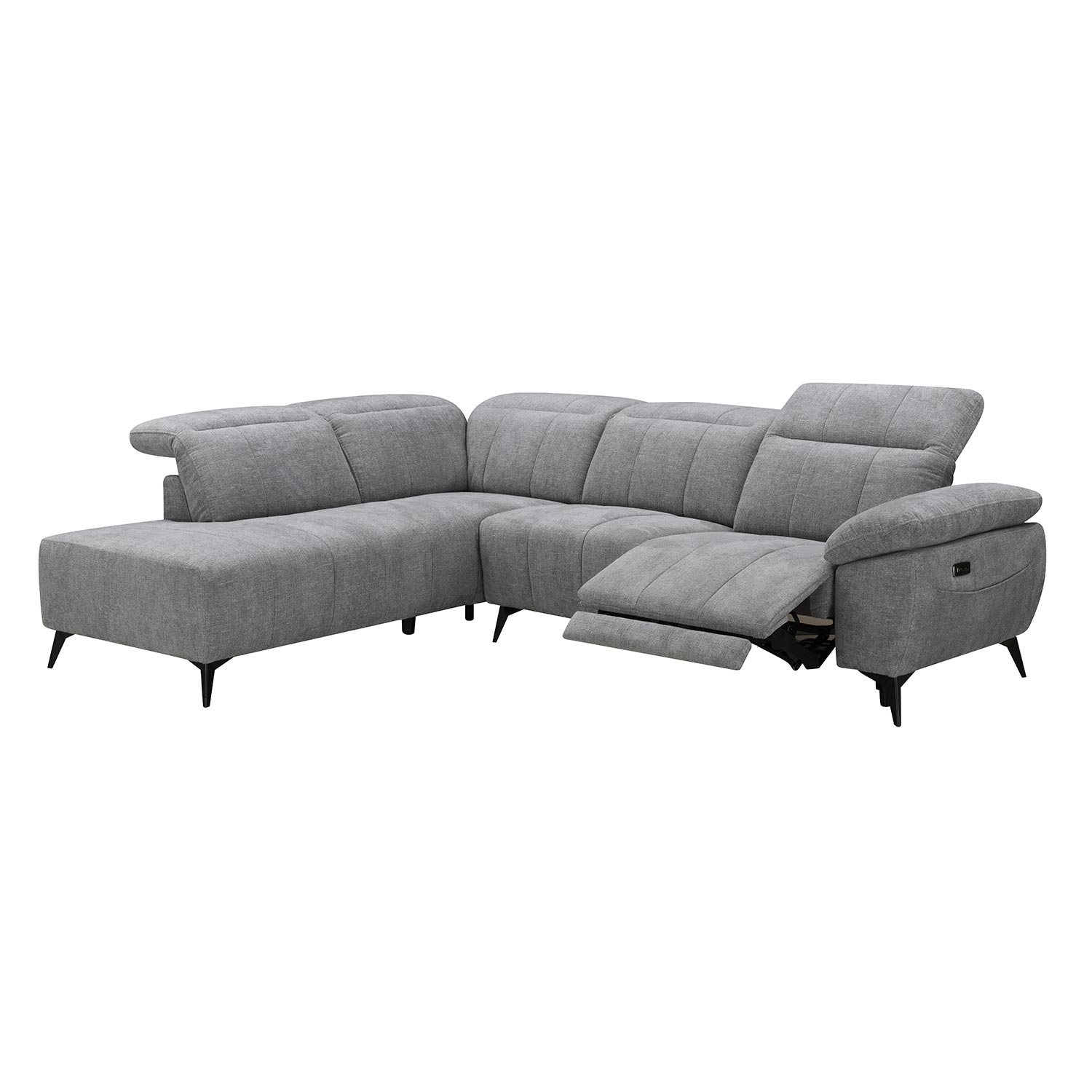 Nurgadiivan HAMID VN, elektriline recliner 279x225/106xH82cm, hall - Pilt 3